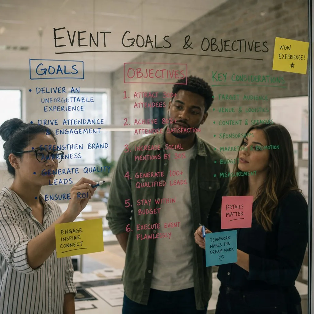 Reviewing an event budget and schedule
