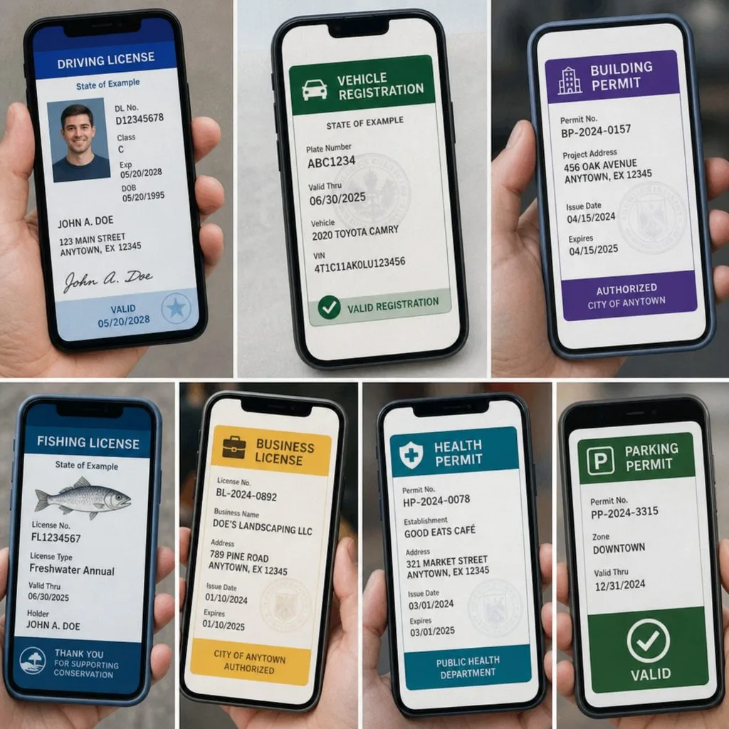 Licenses and permits of every kind rendered as wallet passes