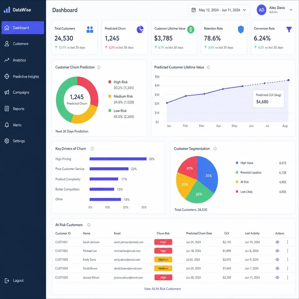 A retention dashboard tracking members, engagement, and revenue