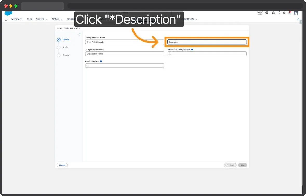 Kemicard Studio — Select Description Field