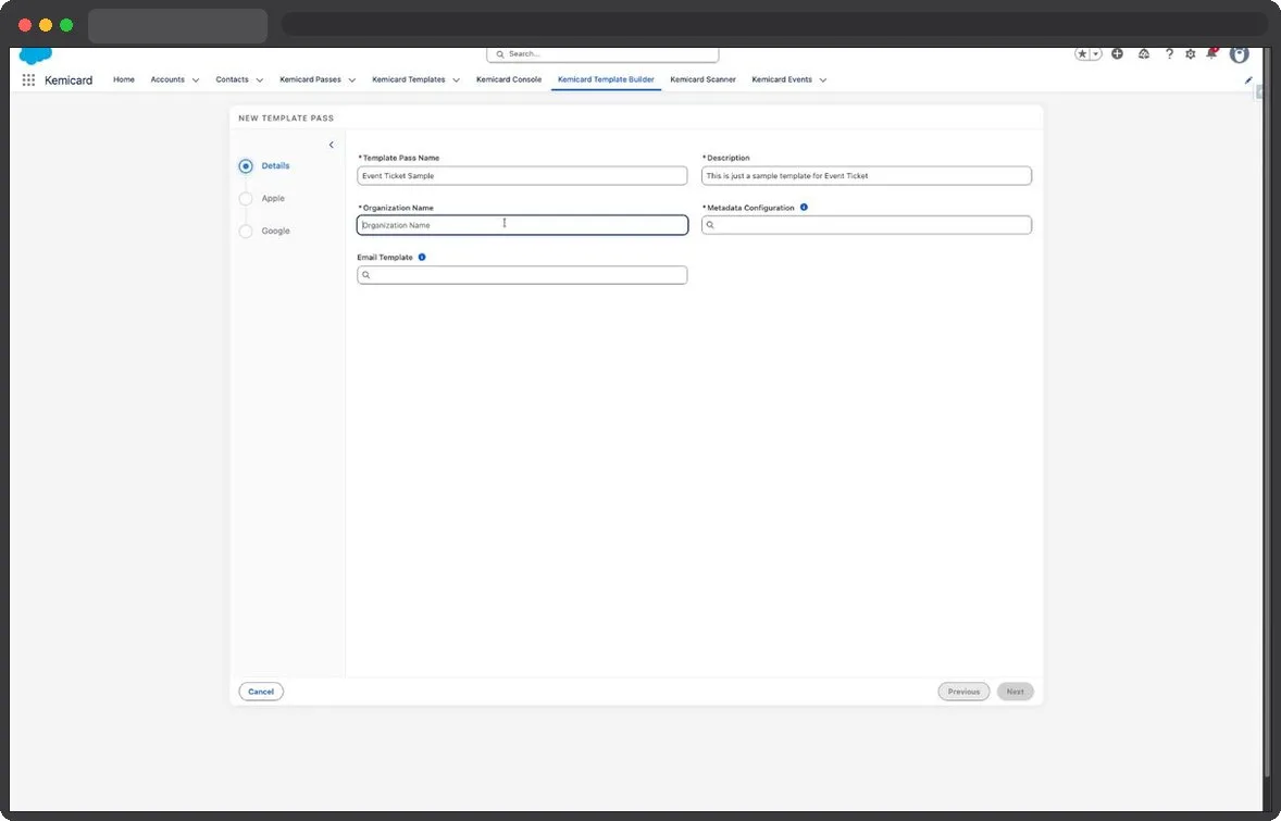 Kemicard Studio — Enter Organization Name