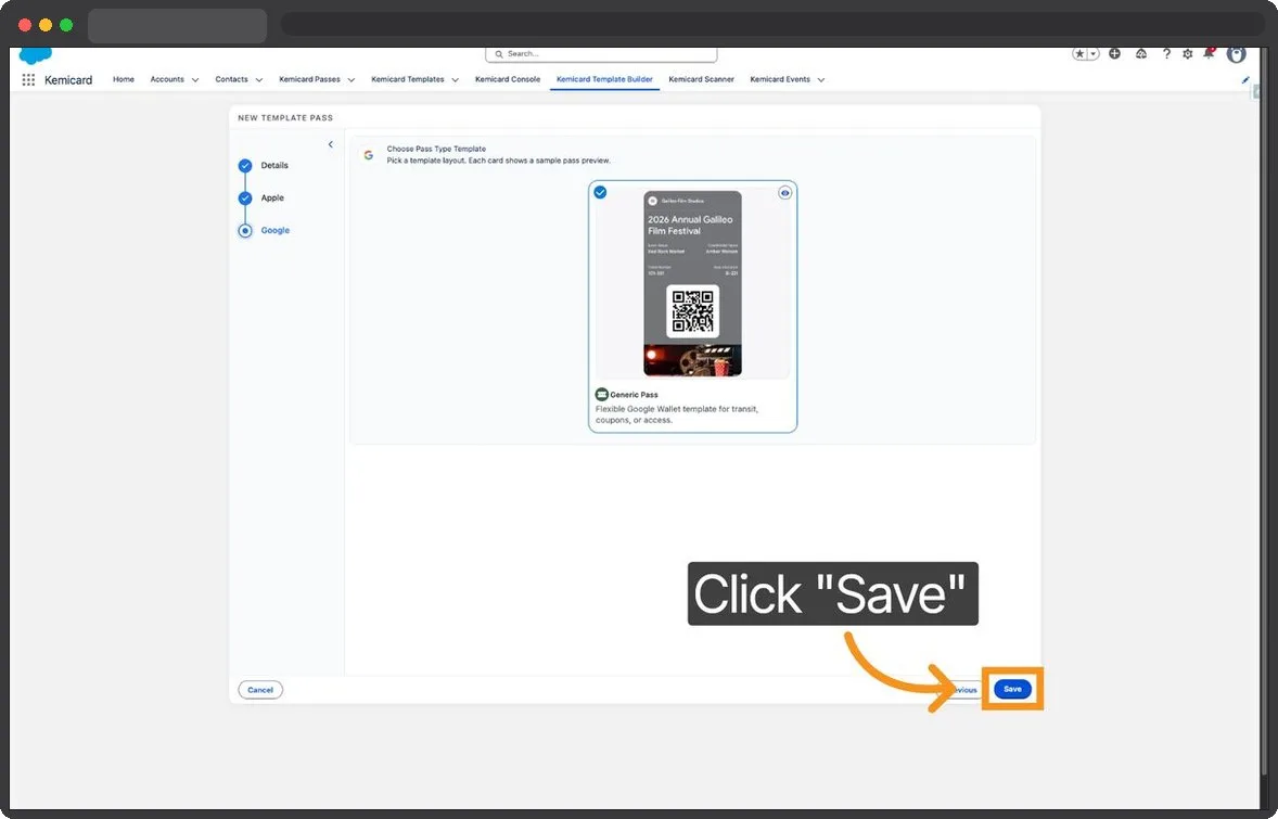 Kemicard Studio — Save Template Progress
