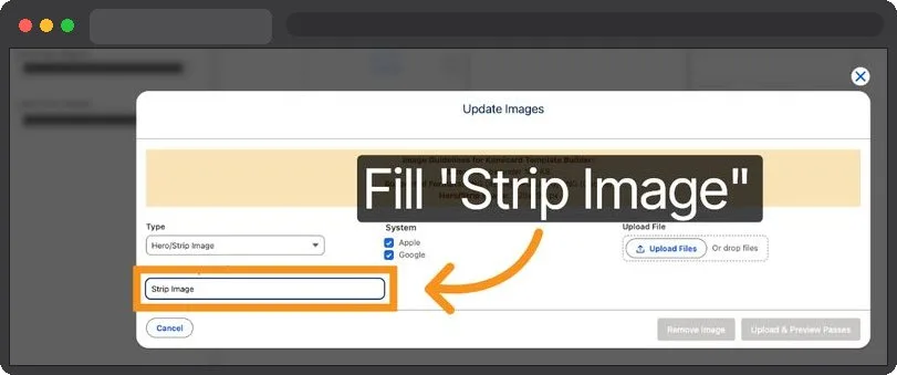 Kemicard Studio — Enter Strip Image Label
