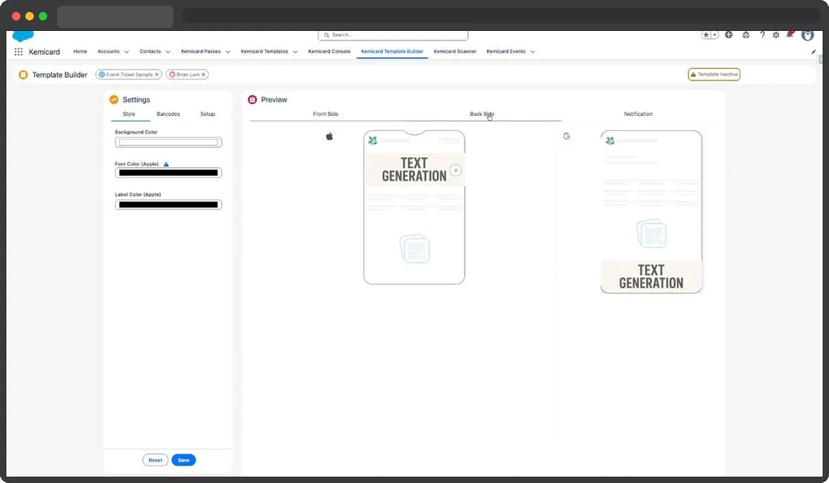 Kemicard Studio — Enable Back Side