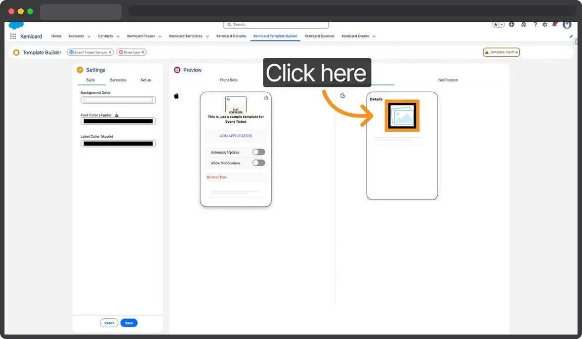 Kemicard Studio — Access Back Side Options