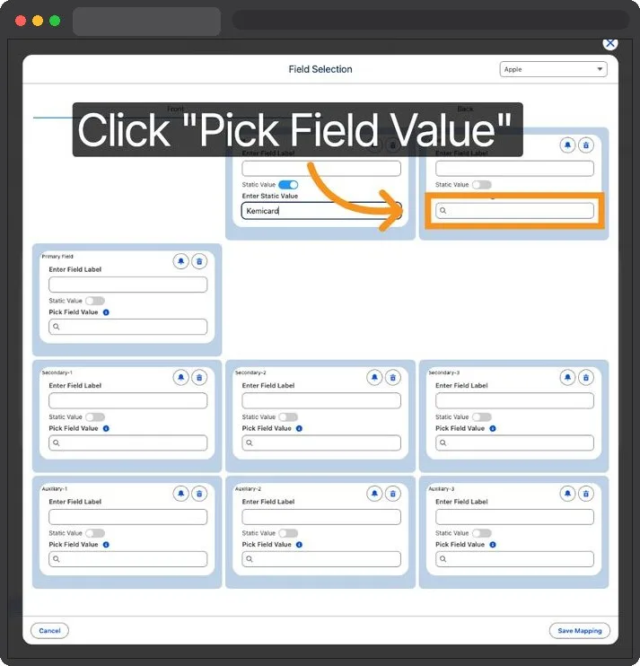Kemicard Studio — Select Pick Field Value