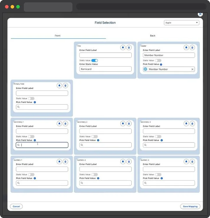 Kemicard Studio — Enter Full Name Field