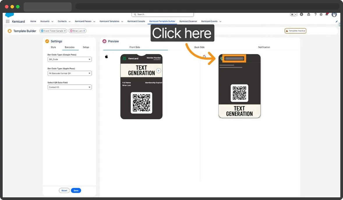 Kemicard Studio — Access More Settings