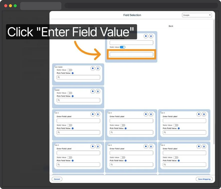 Kemicard Studio — Select Enter Field Value