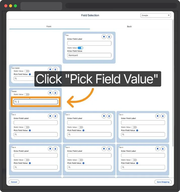 Kemicard Studio — Select Pick Field Value