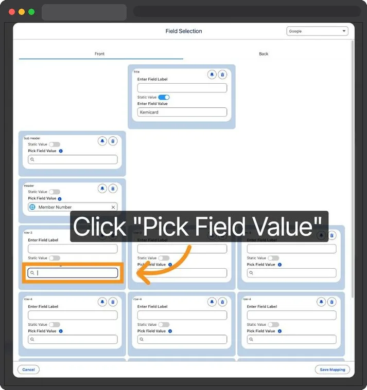 Kemicard Studio — Select Pick Field Value