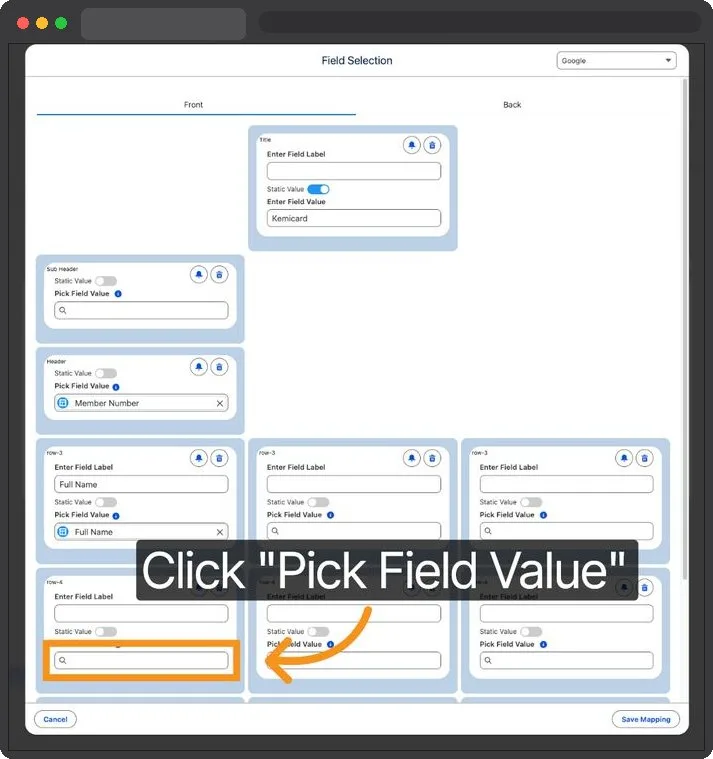 Kemicard Studio — Select Pick Field Value