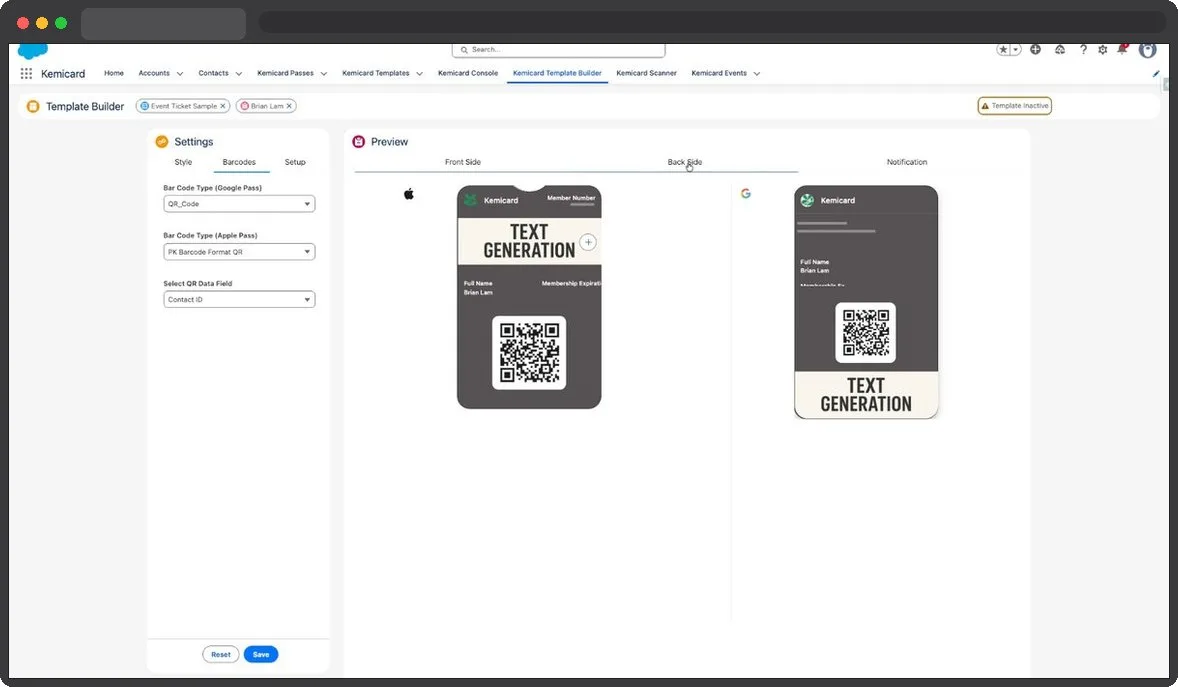 Kemicard Studio — Enable Back Side