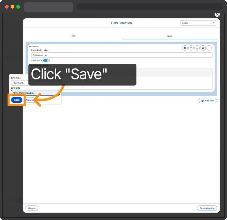 Kemicard Studio — Save Link Settings