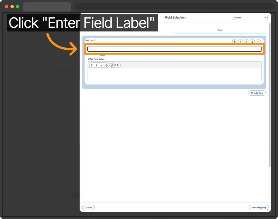 Kemicard Studio — Select Enter Field Label