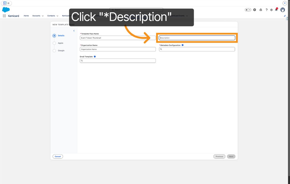 Kemicard Studio — Select Description Field