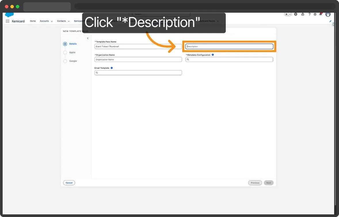 Kemicard Studio — Select Description Field