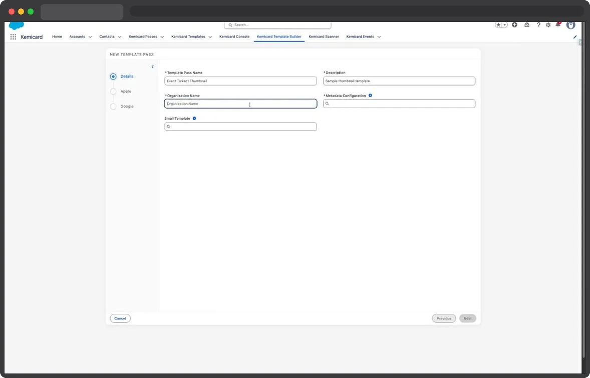 Kemicard Studio — Enter Organization Name