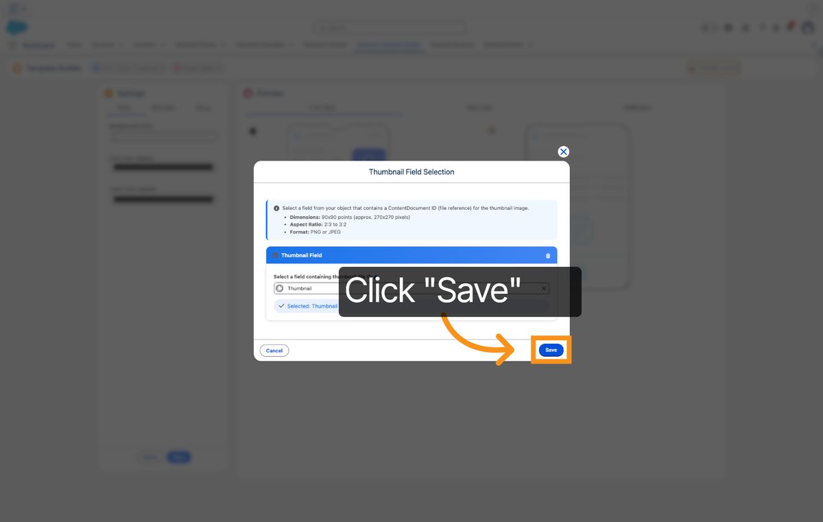 Kemicard Studio — Click Save Field Selection