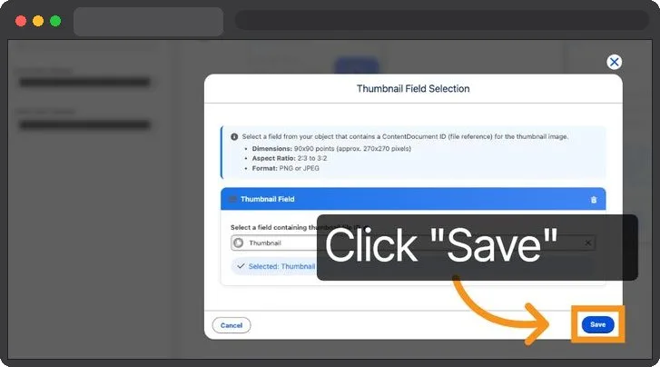 Kemicard Studio — Click Save Field Selection