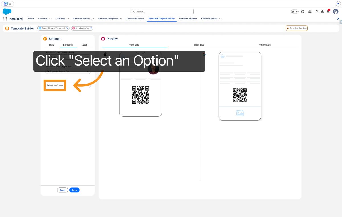Kemicard Studio — Click Select Option Dropdown
