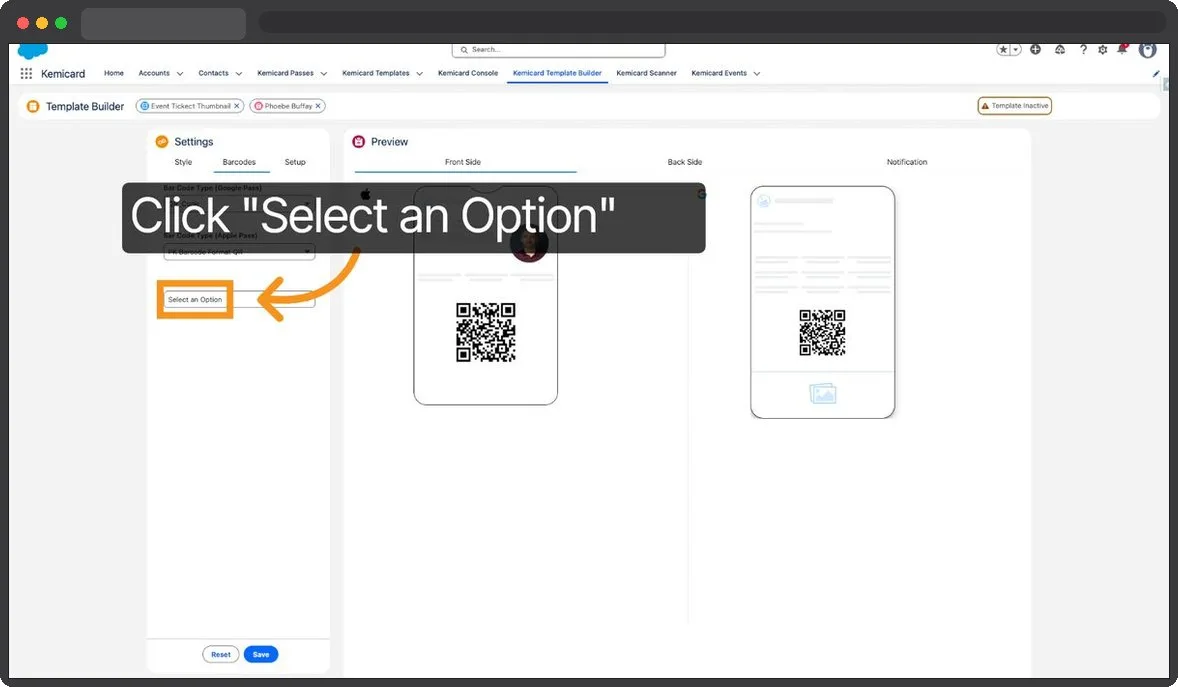 Kemicard Studio — Click Select Option Dropdown