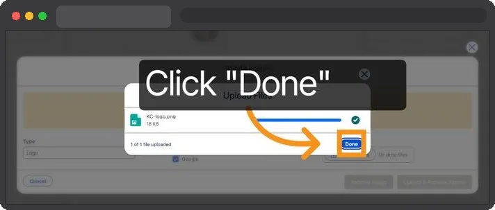 Kemicard Studio — Click Done Button