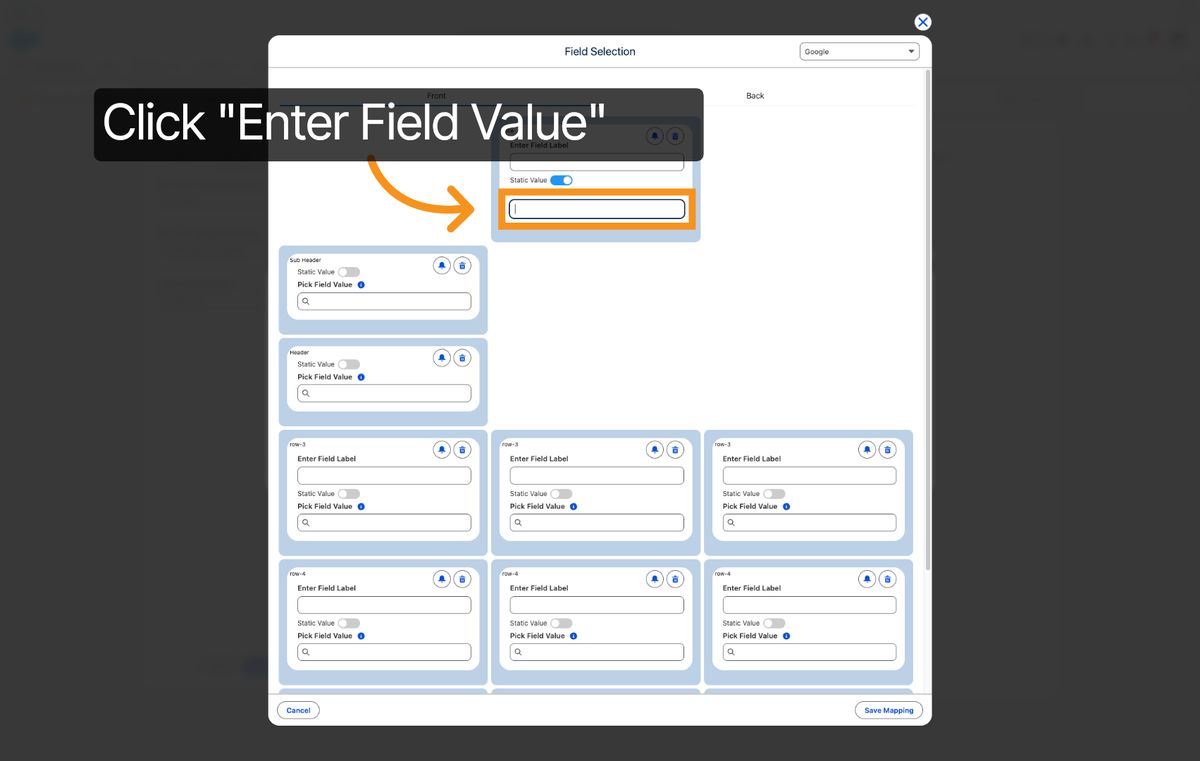 Kemicard Studio — Click Enter Field Value