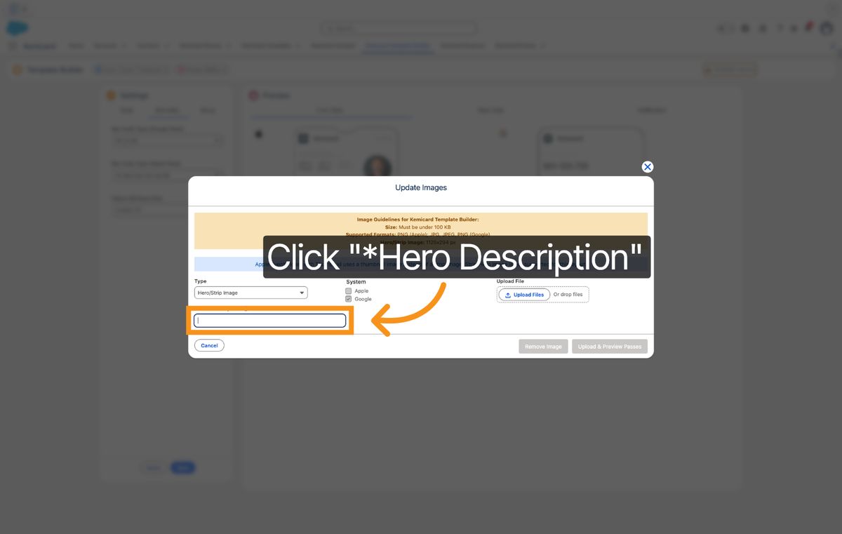 Kemicard Studio — Select Hero Description Field