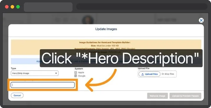 Kemicard Studio — Select Hero Description Field