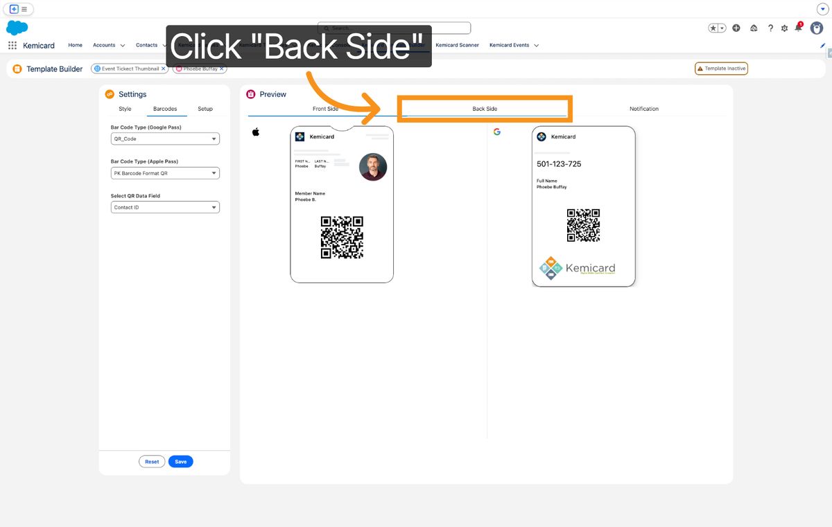 Kemicard Studio — Click Back Side Tab