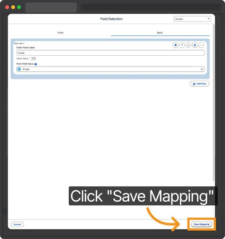 Kemicard Studio — Click Save Mapping