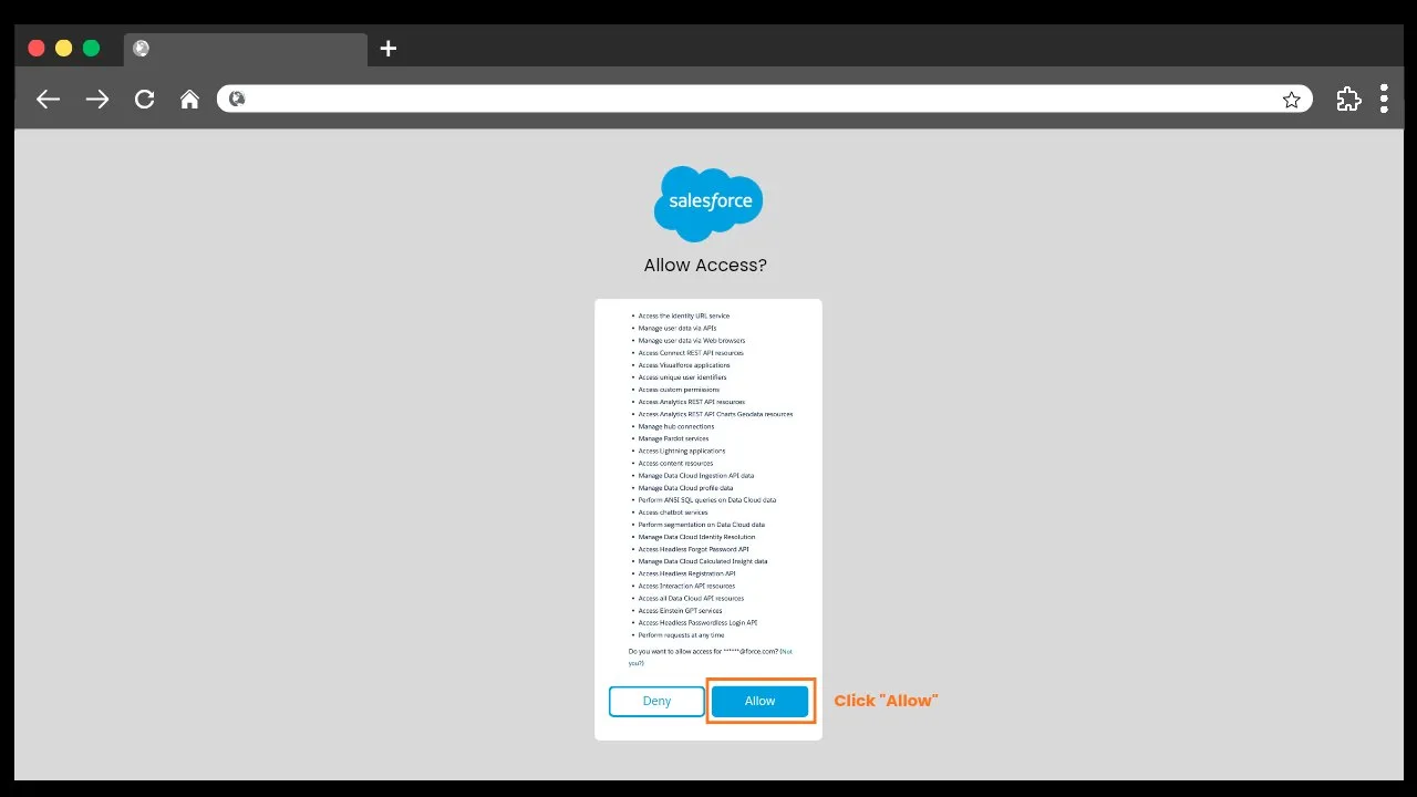 Click Allow to grant the permissions the installer needs