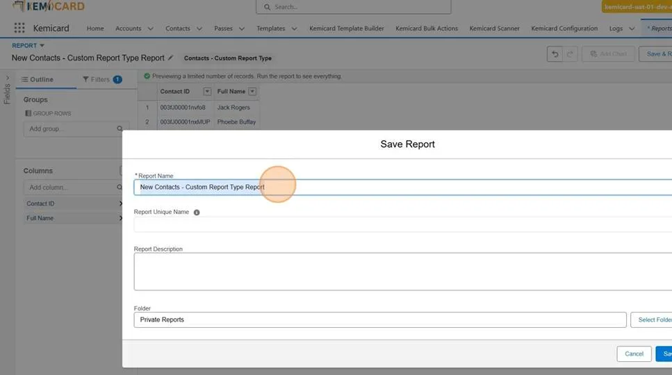 Authorize Kemicard User button in the Kemicard Configuration tab