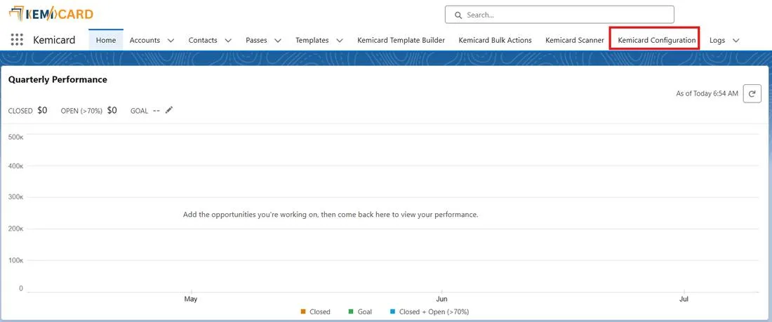 Kemicard Template Pass tab with the Woofly sample template