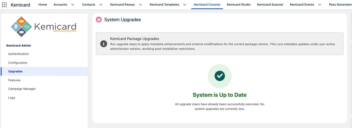 Last Upgrade Run Results — every step listed with status and execution time