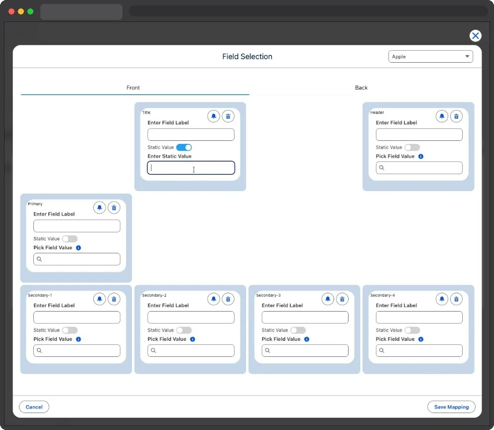 Kemicard Studio — Enter Static Value