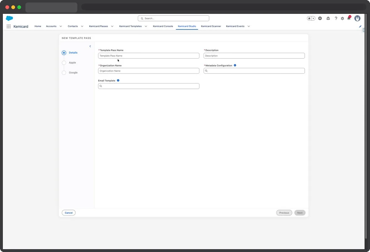 Kemicard Studio — Open Template Pass Name Field