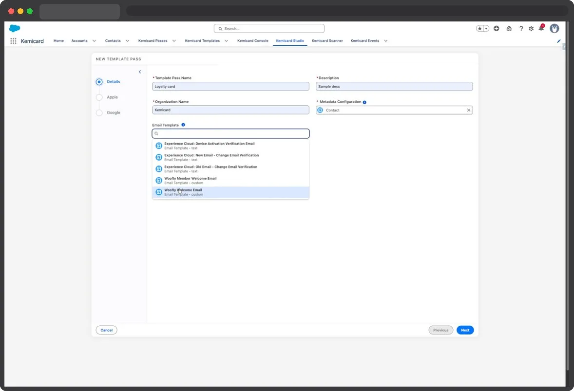 Kemicard Studio — Choose Welcome Email