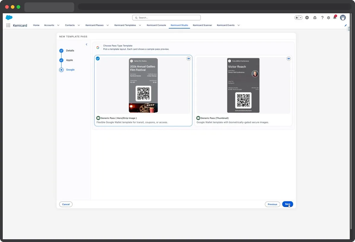 Kemicard Studio — Save Template Progress
