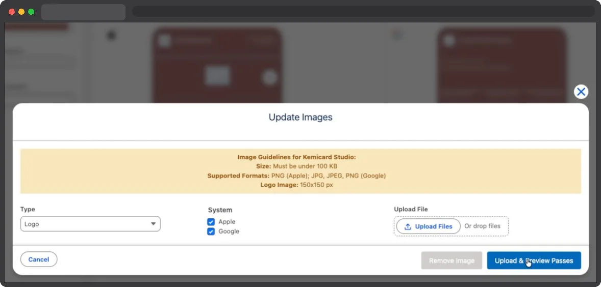 Kemicard Studio — Upload And Preview Passes