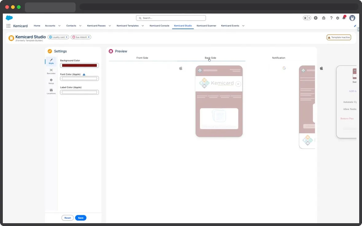 Kemicard Studio — Enable Back Side