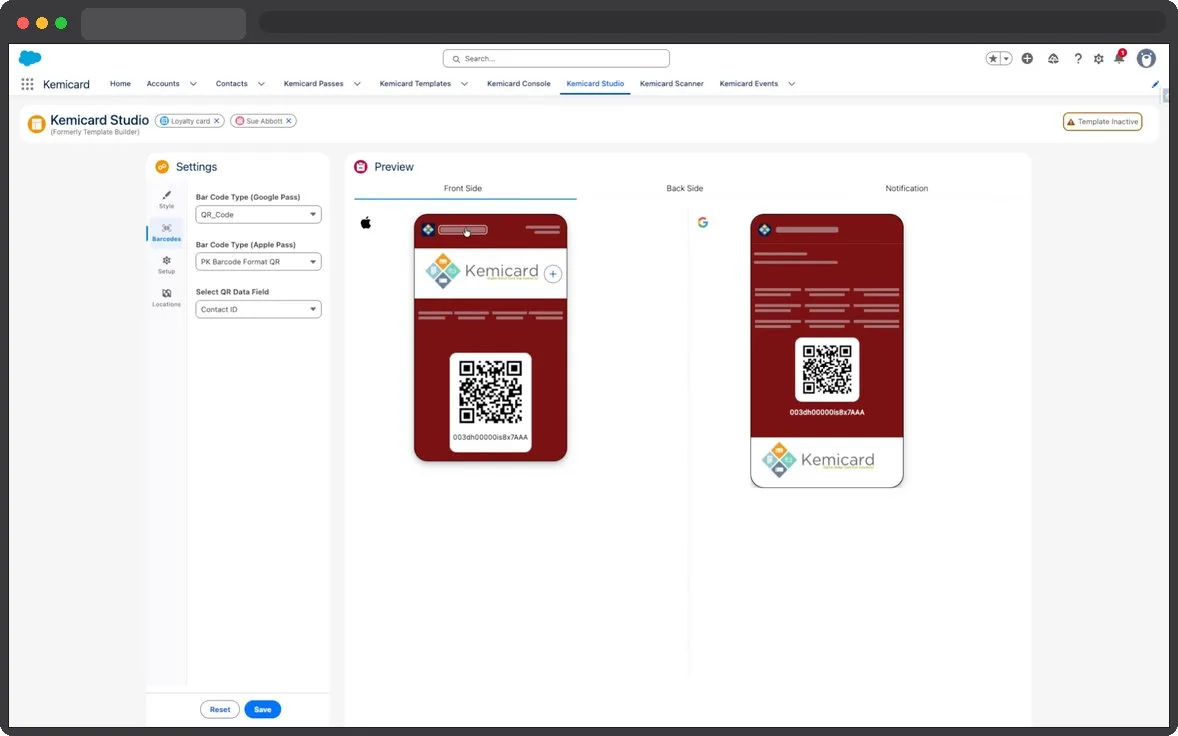 Kemicard Studio — Access Additional Settings