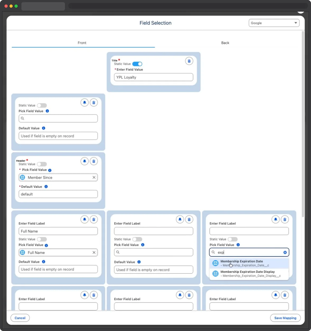 Kemicard Studio — Select Expiration Date Field