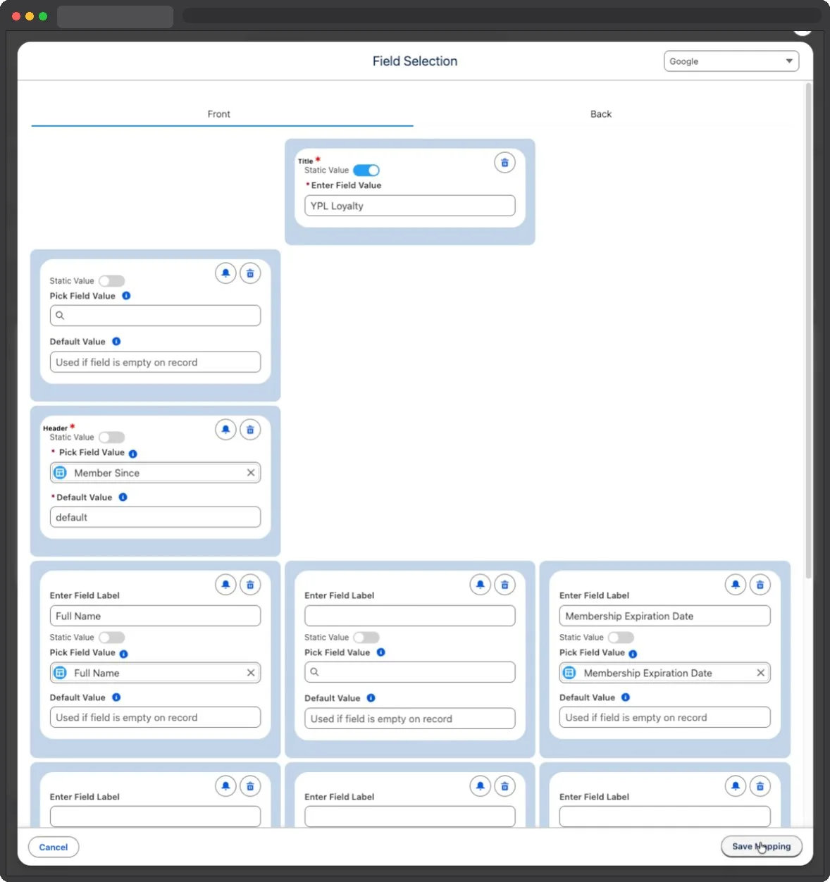 Kemicard Studio — Save Data Mapping
