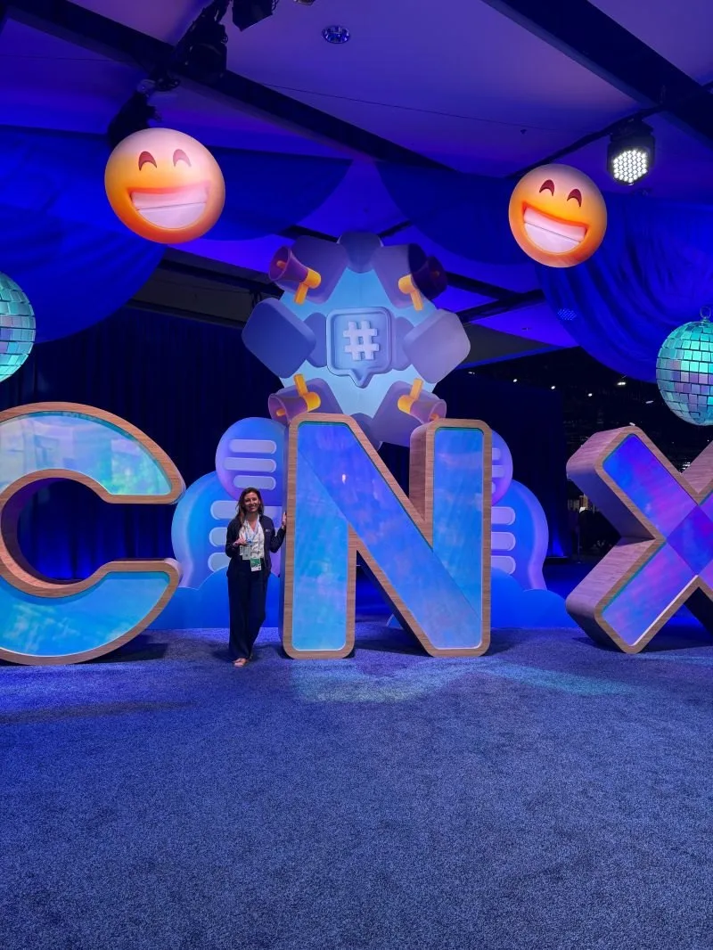 The CNX 2026 sign at Salesforce Connections in Chicago
