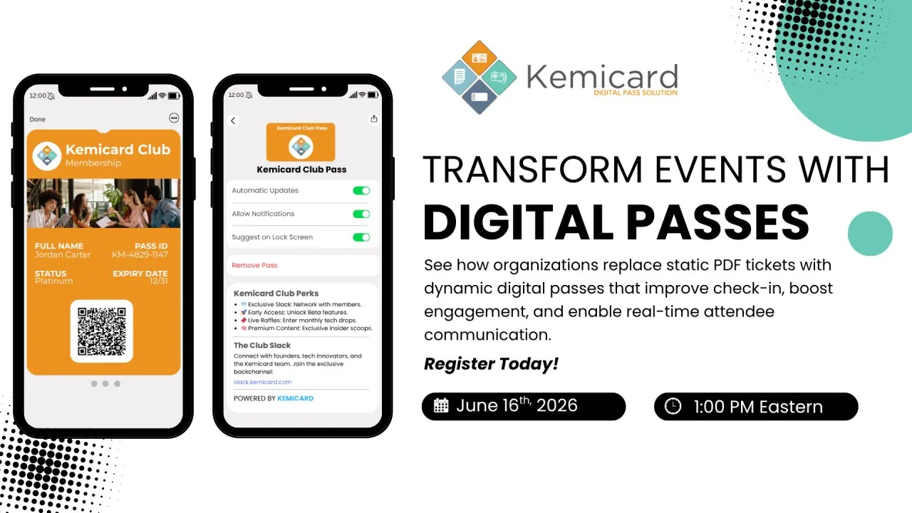 Transform events with digital passes — Kemicard webinar, June 16 2026