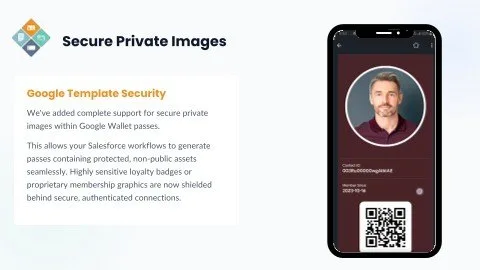 Secure private images for Google Wallet templates